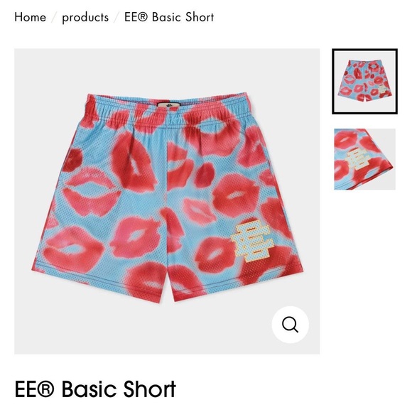 Eric Emanuel Mesh Shorts with Pink and Blue Accents
